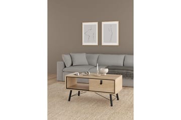 Tadami Rektangulært Sofabord med Skuffe 102 cm i Træ - Beige - Møbler - Borde - Sofabord