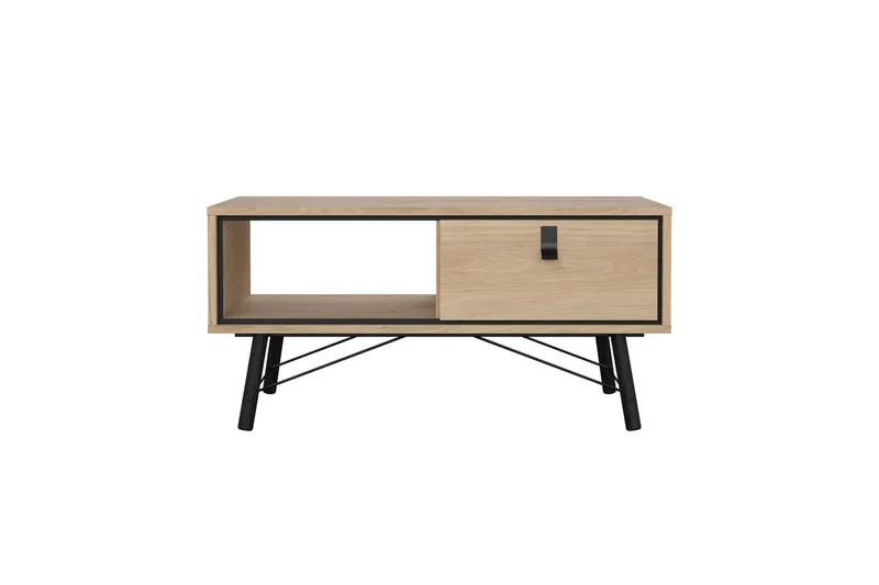 Tadami Rektangulært Sofabord med Skuffe 102 cm i Træ - Beige - Møbler - Borde - Sofabord