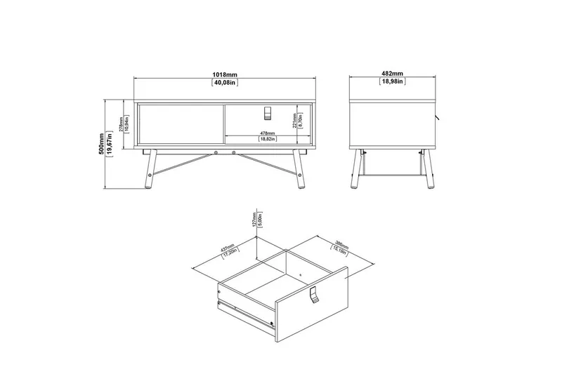 Tadami Sofabord 102 cm - Natur - Møbler - Borde - Sofabord