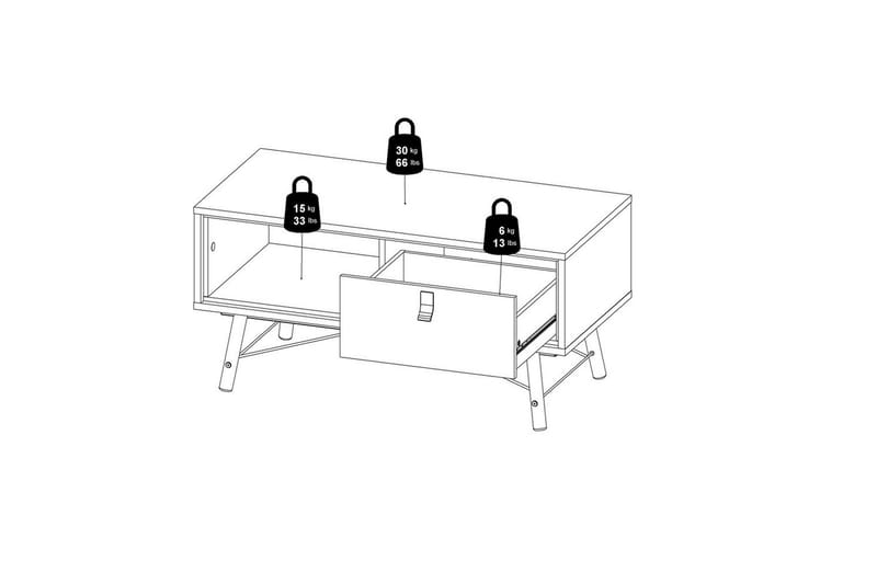 Tadami Sofabord 102 cm - Natur - Møbler - Borde - Sofabord