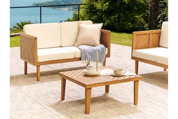Taviano Sofabord 70x70 cm Kvadratisk - Lysebrun - Havemøbler - Balkon - Balkonmøbler - Altanborde