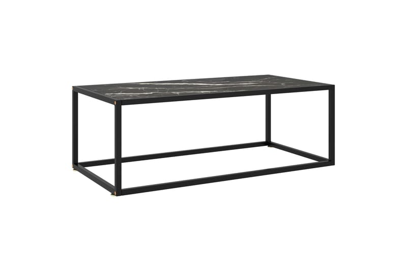 Tebord 100x50x35 cm Marmorglas Sort - Sort - Møbler - Borde - Sofabord
