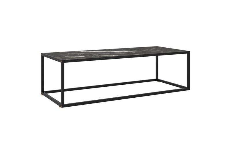 Tebord 120x50x35 cm Marmorglas Sort - Sort - Møbler - Borde - Sofabord