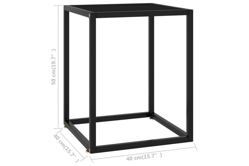 tebord 40x40x50 cm glas sort - Sort - Sofabord