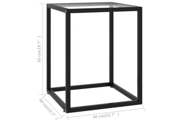 tebord 40x40x50 cm hærdet glas sort - Sort - Møbler - Borde - Sofabord