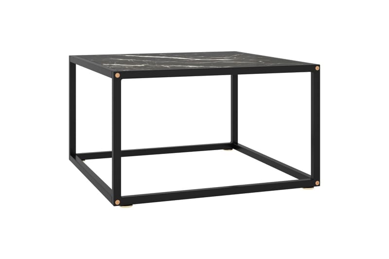 Tebord 60x60x35 cm Marmorglas Sort - Sort - Møbler - Borde - Sofabord