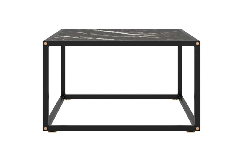 Tebord 60x60x35 cm Marmorglas Sort - Sort - Møbler - Borde - Sofabord