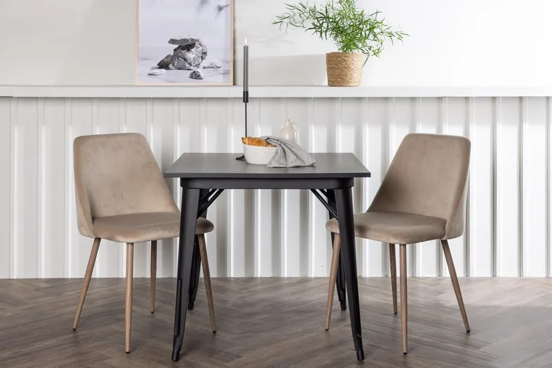Tempe Spisebord 80 cm med 2 Night Spisebordsstole