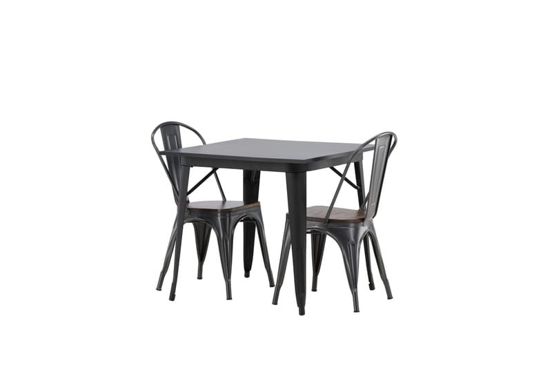 Tempe Spisebordssæt 80 cm Rektangulær med 2 Tempe Stole - Mørk grå - Møbler - Borde - Spisebordssæt