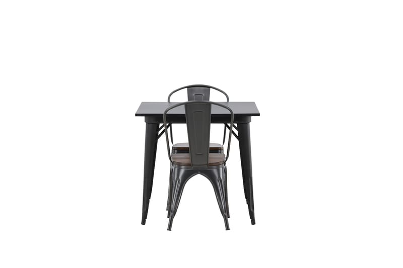 Tempe Spisebordssæt 80 cm Rektangulær med 2 Tempe Stole - Mørk grå - Møbler - Borde - Spisebordssæt