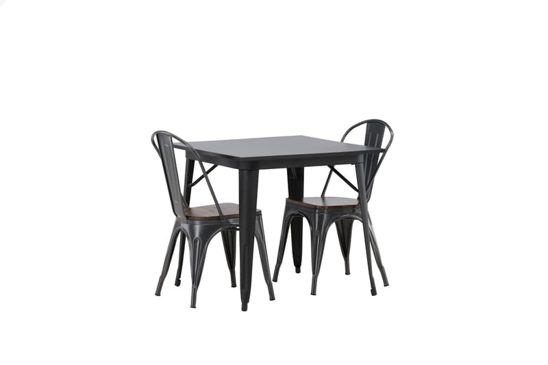 Tempe Spisebordssæt 80 cm Rektangulær med 2 Tempe Stole - Mørk grå - Møbler - Borde - Spisebordssæt