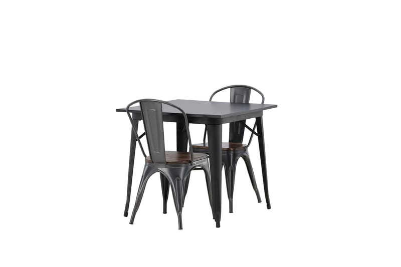 Tempe Spisebordssæt 80 cm Rektangulær med 2 Tempe Stole - Mørk grå - Møbler - Borde - Spisebordssæt
