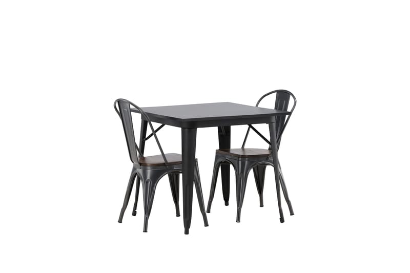 Tempe Spisebordssæt 80 cm Rektangulær med 2 Tempe Stole - Mørk grå - Møbler - Borde - Spisebordssæt