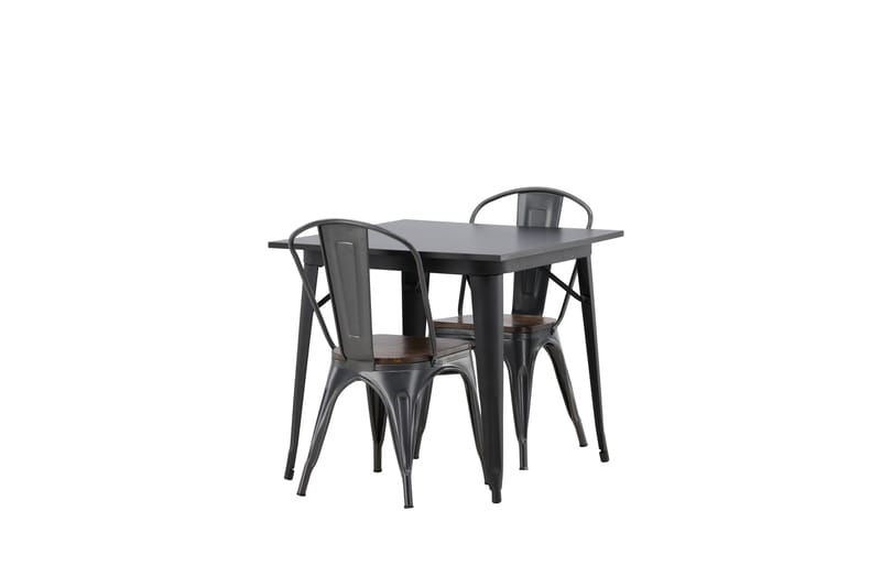 Tempe Spisebordssæt 80 cm Rektangulær med 2 Tempe Stole - Mørk grå - Møbler - Borde - Spisebordssæt