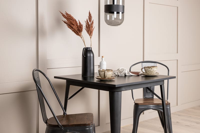 Tempe Spisebordssæt 80 cm Rektangulær med 2 Tempe Stole - Mørk grå - Møbler - Borde - Spisebordssæt