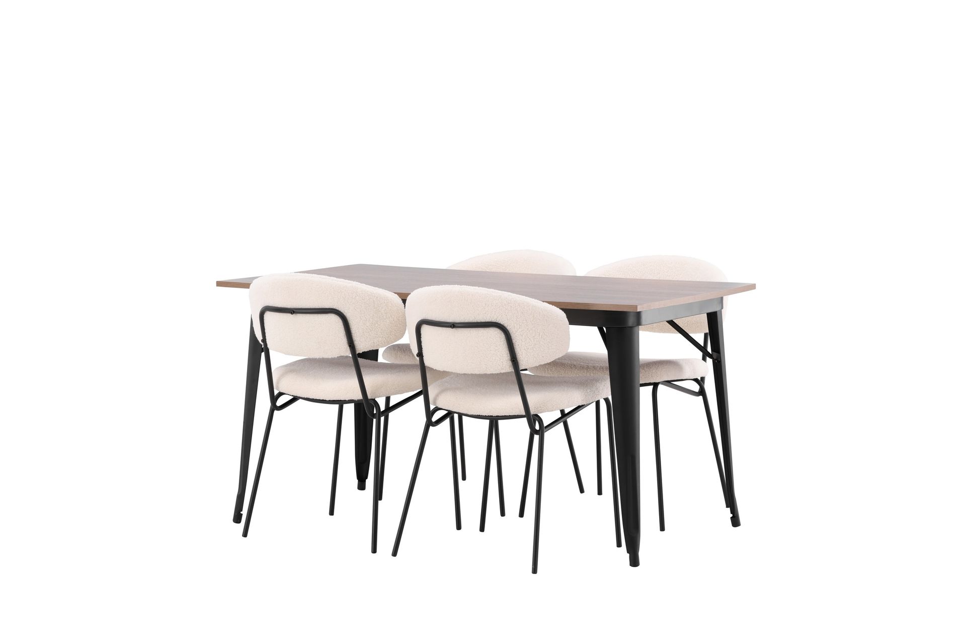 Tempe Spisegruppe 140 cm Rektangulær med 4 Chico stole - Valnøtt - Møbler - Borde - Spisebordssæt