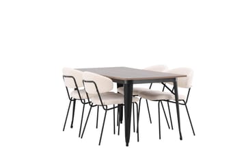 Tempe Spisegruppe 140 cm Rektangulær med 4 Chico stole - Valnøtt - Møbler - Borde - Spisebordssæt