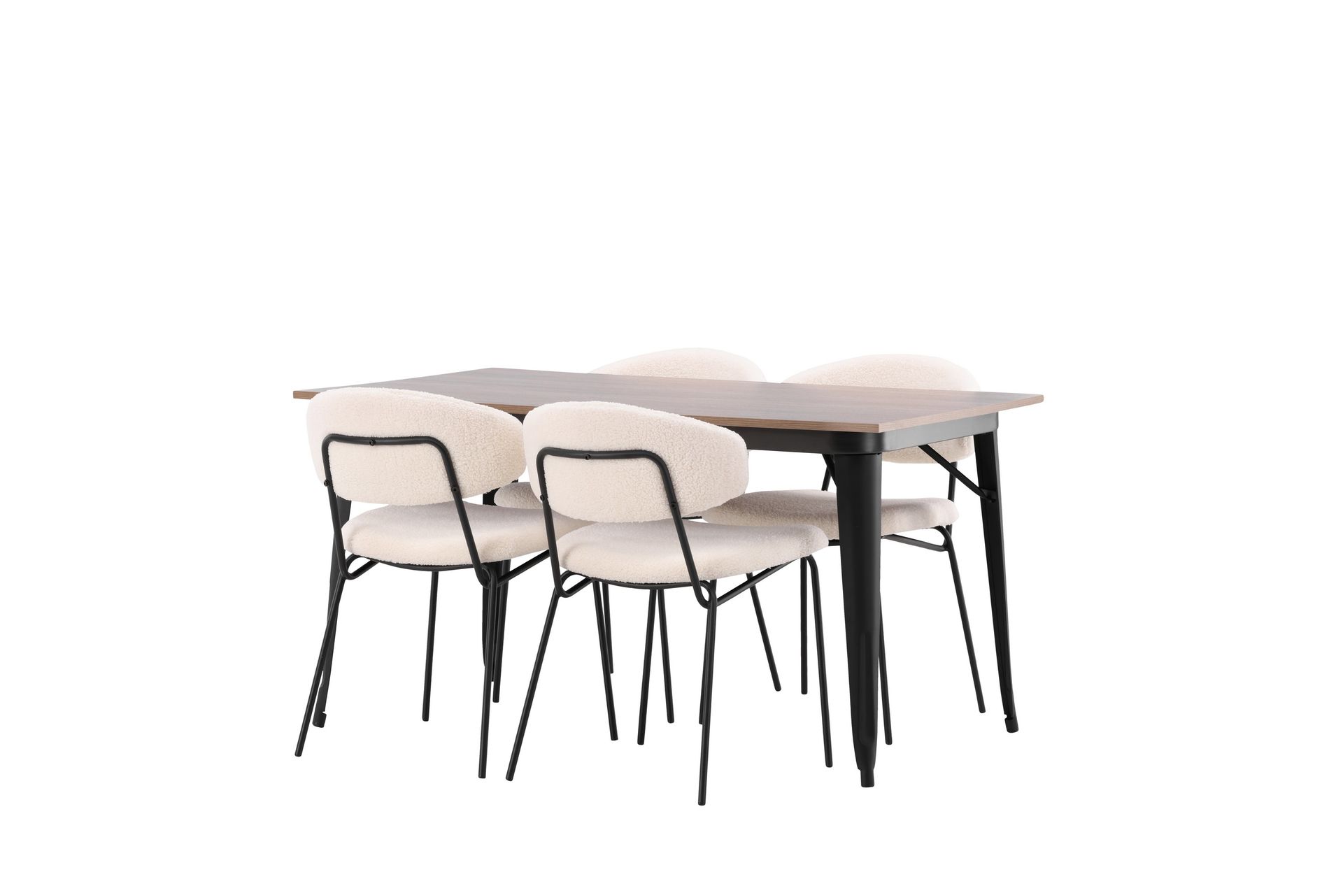 Tempe Spisegruppe 140 cm Rektangulær med 4 Chico stole - Valnøtt - Møbler - Borde - Spisebordssæt