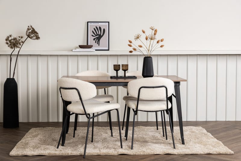 Tempe Spisegruppe 140 cm Rektangulær med 4 Chico stole - Valnøtt - Møbler - Borde - Spisebordssæt