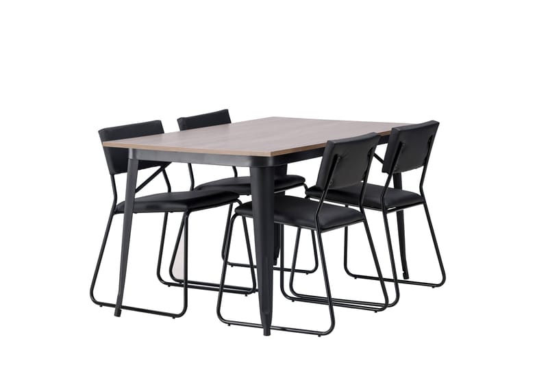 Tempe Spisegruppe 140 cm Rektangulær med 4 Kenth stole - Svart - Møbler - Borde - Spisebordssæt