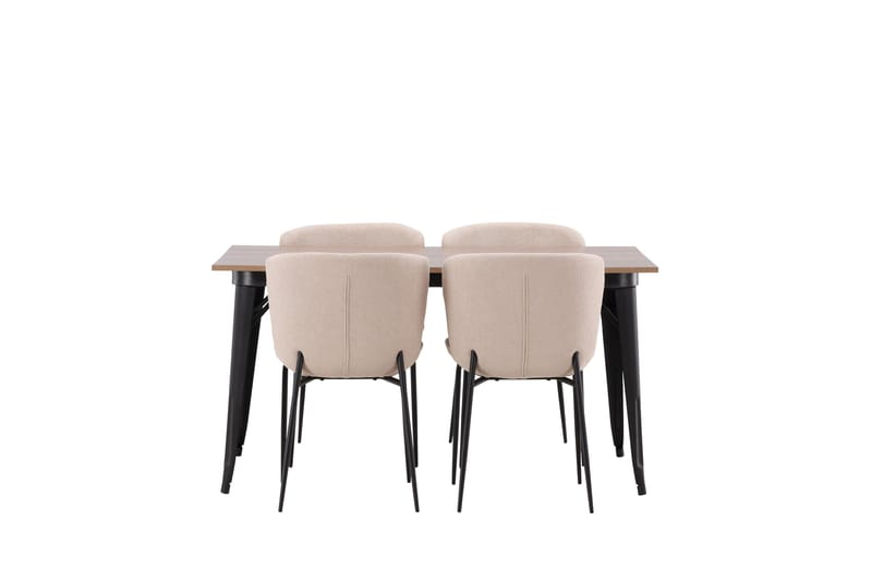 Tempe Spisegruppe 140 cm Rektangulær med 4 Modesto stole, Beige