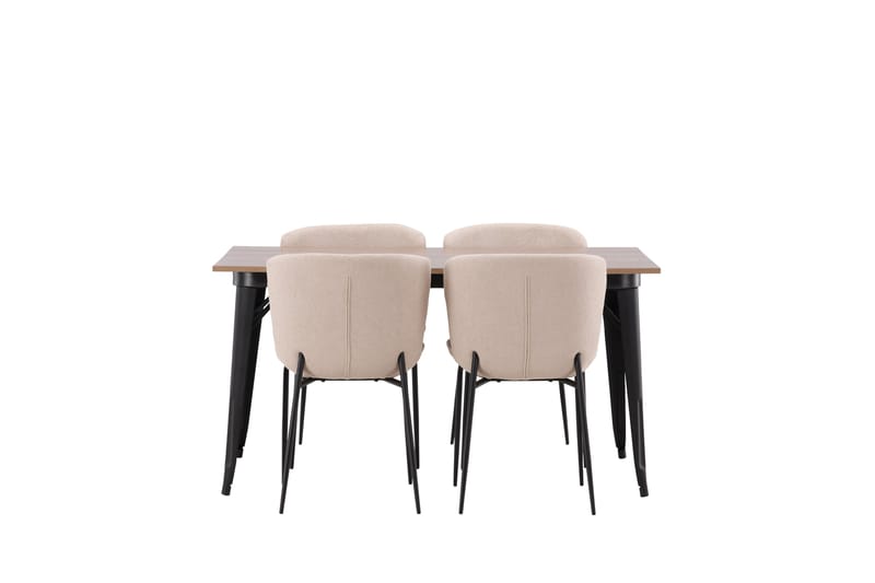 Tempe Spisegruppe 140 cm Rektangulær med 4 Modesto stole - Beige - Møbler - Borde - Spisebordssæt