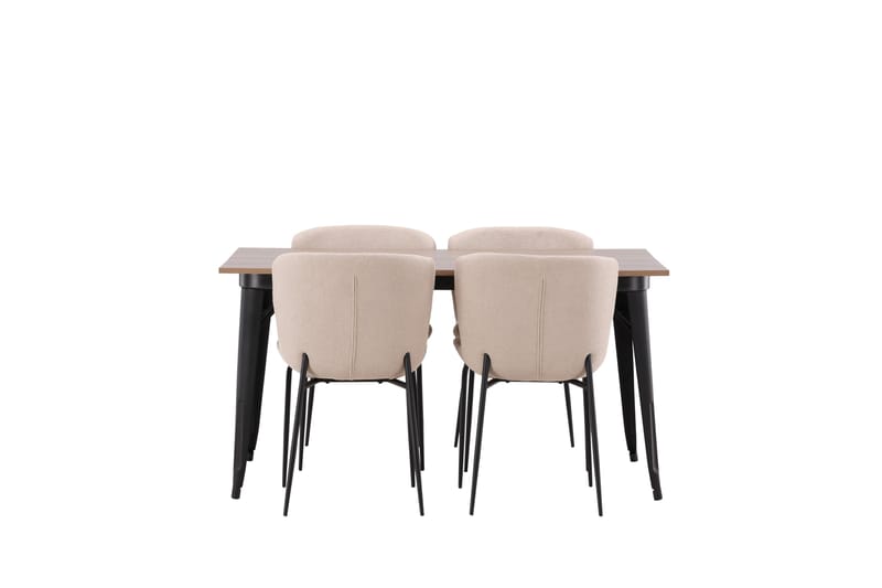 Tempe Spisegruppe 140 cm Rektangulær med 4 Modesto stole - Beige - Møbler - Borde - Spisebordssæt