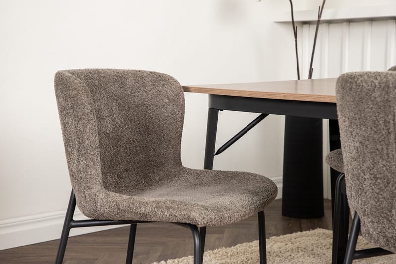 Tempe Spisegruppe 140 cm Rektangulær med 4 Modesto stole - Mørk grå - Møbler - Borde - Spisebordssæt