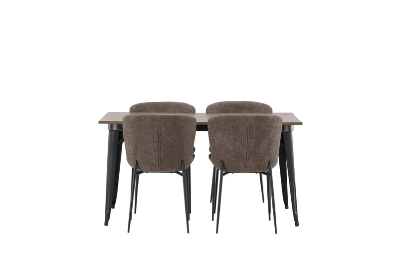 Tempe Spisegruppe 140 cm Rektangulær med 4 Modesto stole - Mørk grå - Møbler - Borde - Spisebordssæt