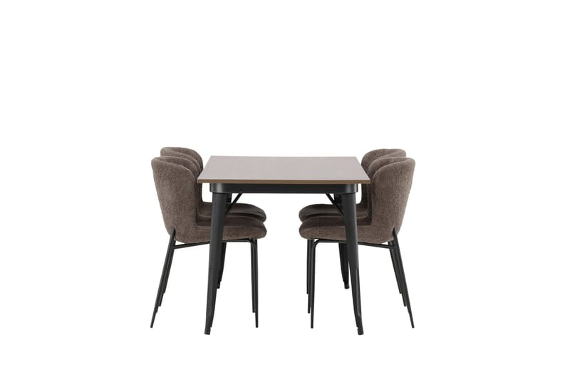Tempe Spisegruppe 140 cm Rektangulær med 4 Modesto stole - Mørk grå - Møbler - Borde - Spisebordssæt