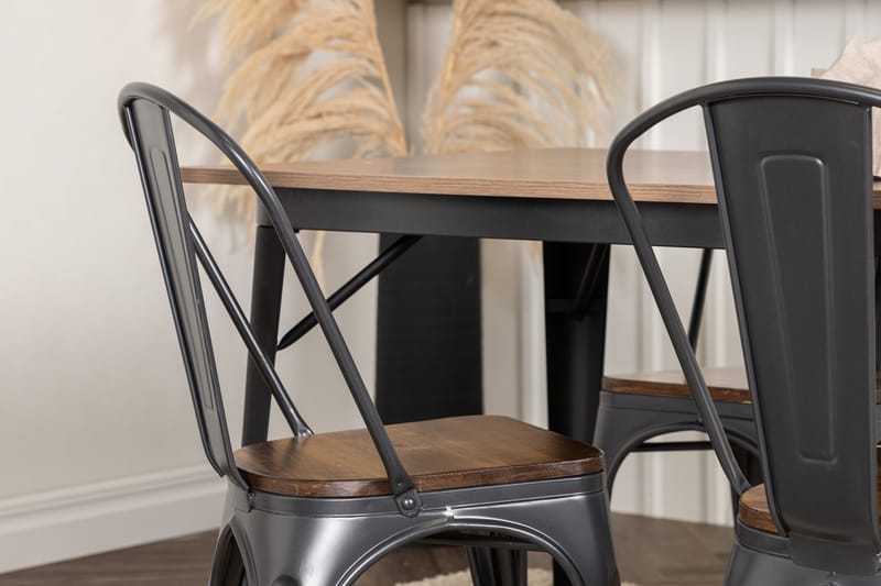 Tempe Spisegruppe 140 cm Rektangulær med 4 Tempe stole - Valnøtt - Møbler - Borde - Spisebordssæt