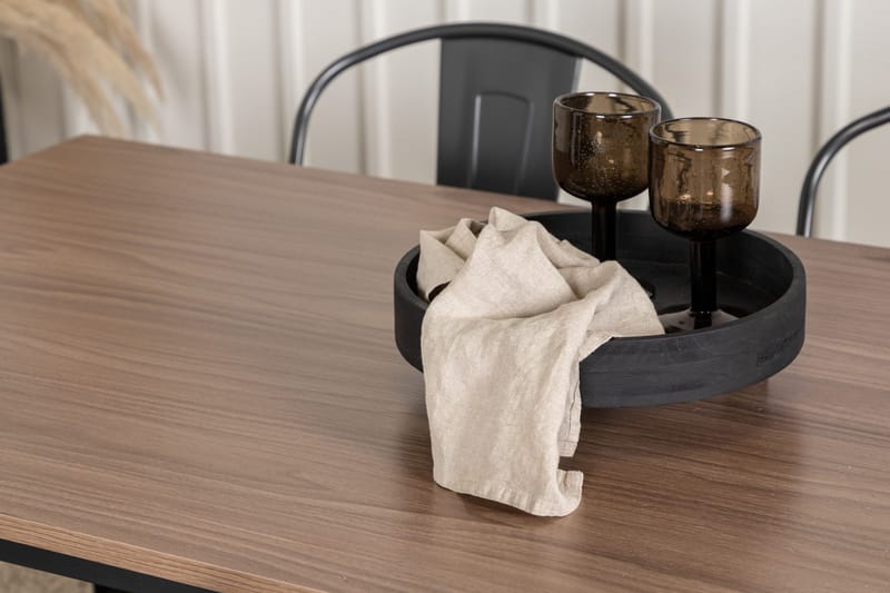 Tempe Spisegruppe 140 cm Rektangulær med 4 Tempe stole - Valnøtt - Møbler - Borde - Spisebordssæt