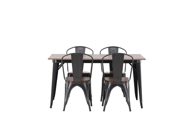 Tempe Spisegruppe 140 cm Rektangulær med 4 Tempe stole - Valnøtt - Møbler - Borde - Spisebordssæt