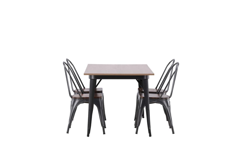 Tempe Spisegruppe 140 cm Rektangulær med 4 Tempe stole - Valnøtt - Møbler - Borde - Spisebordssæt