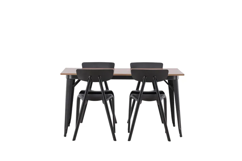 Tempe Spisegruppe 140 cm Rektangulær med 4 Ursholmen stole, Svart
