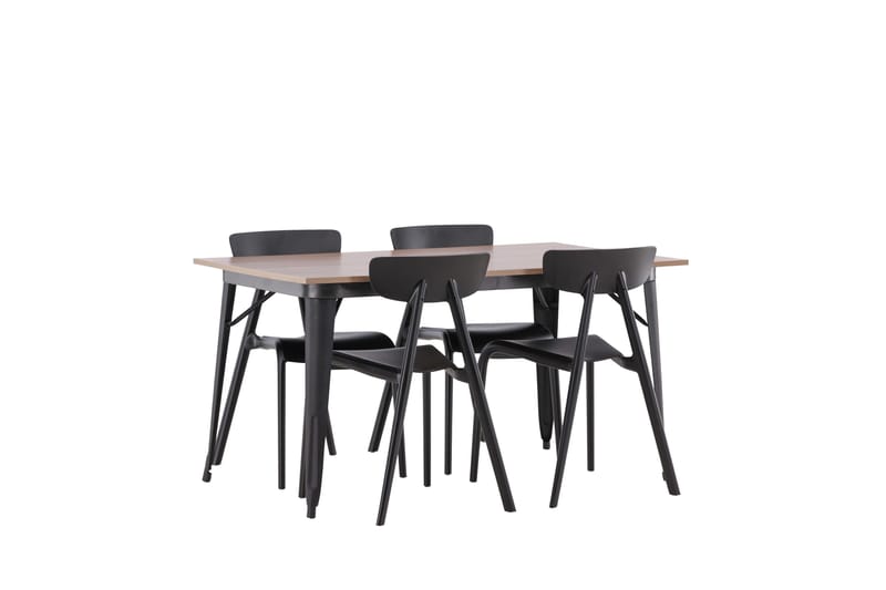 Tempe Spisegruppe 140 cm Rektangulær med 4 Ursholmen stole - Svart - Møbler - Borde - Spisebordssæt
