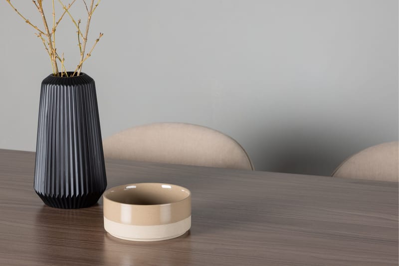 Tempe Spisegruppe 140 cm Rektangulær med 4 Velvet stole - Beige - Møbler - Borde - Spisebordssæt