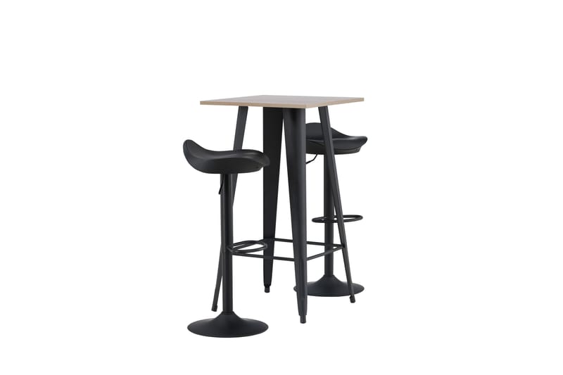 Tempe Spisegruppe 60 cm Rektangulær med 2 Adesto stole - Svart - Møbler - Borde - Spisebordssæt
