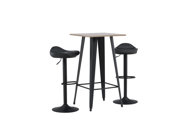 Tempe Spisegruppe 60 cm Rektangulær med 2 Adesto stole - Svart - Møbler - Borde - Spisebordssæt