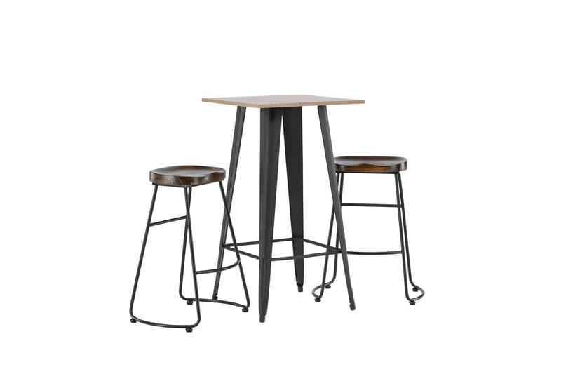 Tempe Spisegruppe 60 cm Rektangulær med 2 Ozark stole - Svart - Møbler - Borde - Spisebordssæt