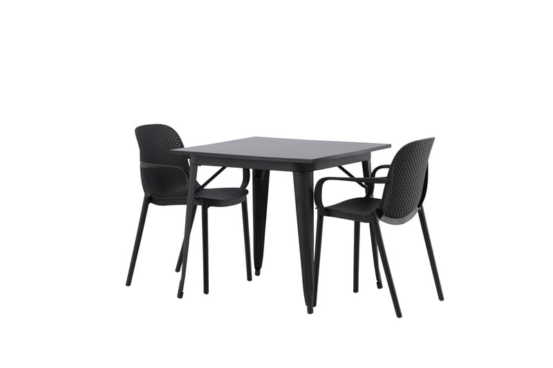 Tempe Spisegruppe 80 cm Rektangulær med 2 Baltimore stole - Svart - Møbler - Borde - Spisebordssæt