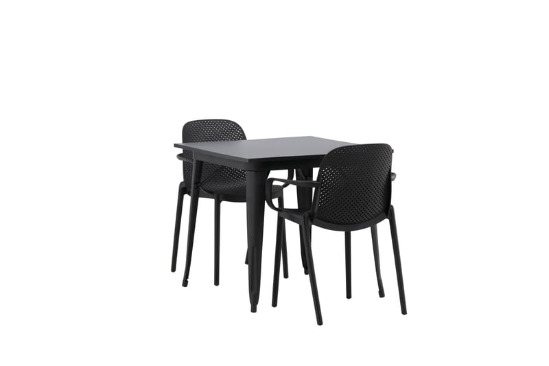 Tempe Spisegruppe 80 cm Rektangulær med 2 Baltimore stole - Svart - Møbler - Borde - Spisebordssæt