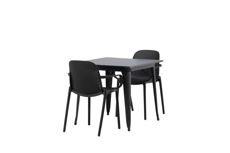 Tempe Spisegruppe 80 cm Rektangulær med 2 Baltimore stole - Svart - Møbler - Borde - Spisebordssæt