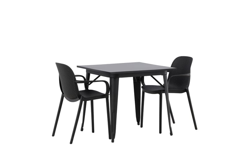 Tempe Spisegruppe 80 cm Rektangulær med 2 Baltimore stole - Svart - Møbler - Borde - Spisebordssæt