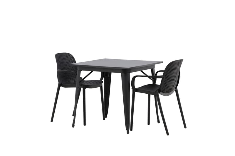 Tempe Spisegruppe 80 cm Rektangulær med 2 Baltimore stole - Svart - Møbler - Borde - Spisebordssæt