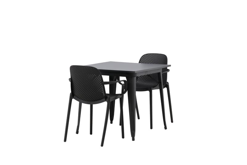 Tempe Spisegruppe 80 cm Rektangulær med 2 Baltimore stole - Svart - Møbler - Borde - Spisebordssæt