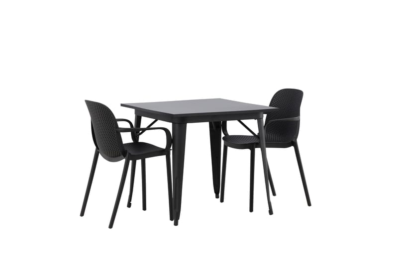 Tempe Spisegruppe 80 cm Rektangulær med 2 Baltimore stole - Svart - Møbler - Borde - Spisebordssæt