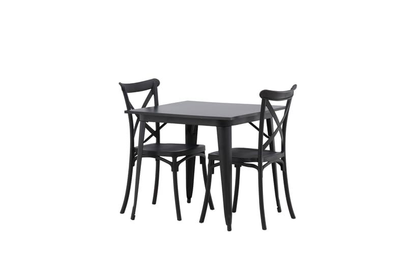Tempe Spisegruppe 80 cm Rektangulær med 2 Crosett stole - Svart - Møbler - Borde - Spisebordssæt