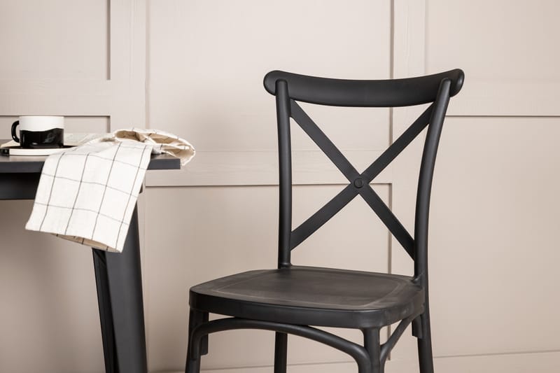 Tempe Spisegruppe 80 cm Rektangulær med 2 Crosett stole - Svart - Møbler - Borde - Spisebordssæt