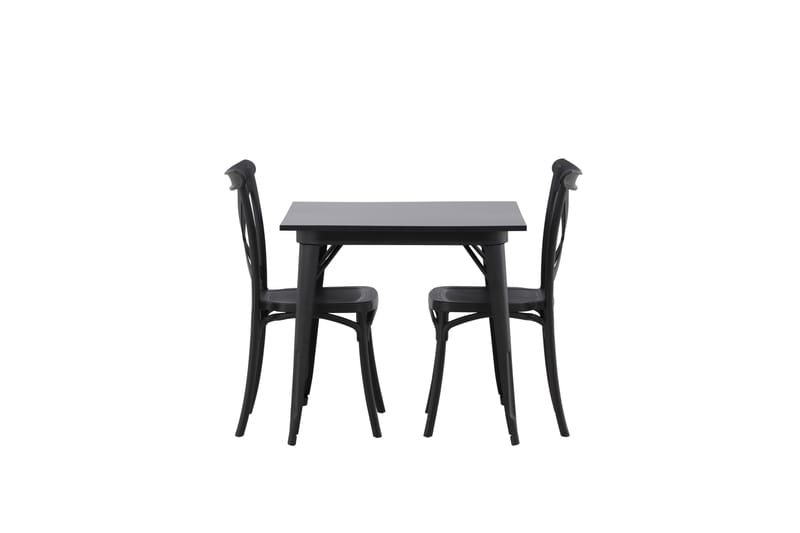 Tempe Spisegruppe 80 cm Rektangulær med 2 Crosett stole - Svart - Møbler - Borde - Spisebordssæt
